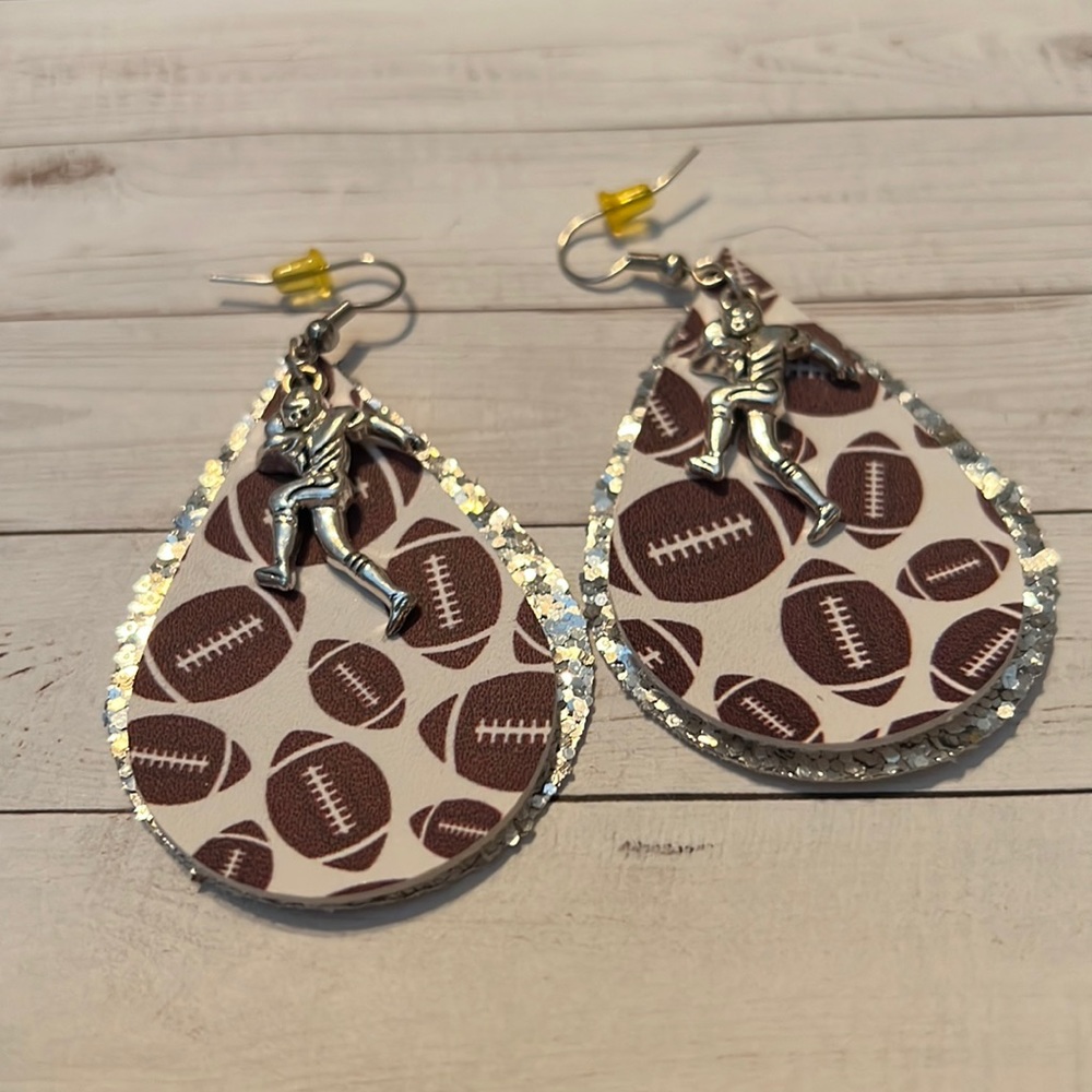 Football Handcrafted Charm Earrings